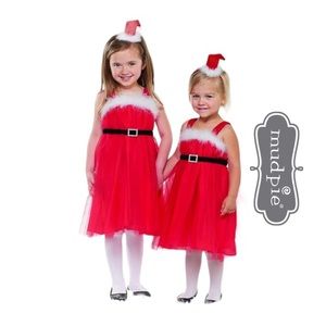 MUDD PIE Poly-Tulle Belt W/Bling Dress/Santa Headband Sz 12M-2T